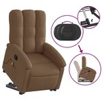 vidaXL Fauteuil inclinable de massage électrique Marron Tissu