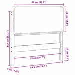 vidaXL Tête de lit capitonnée Blanc et gris clair 80 cm Pin massif