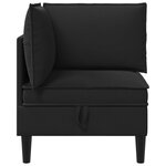 vidaXL Canapé d'angle avec rangement Noir Velours