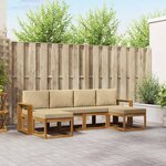 vidaXL Ensemble de canapés d'extérieur 6 Pièces Naturel et Beige