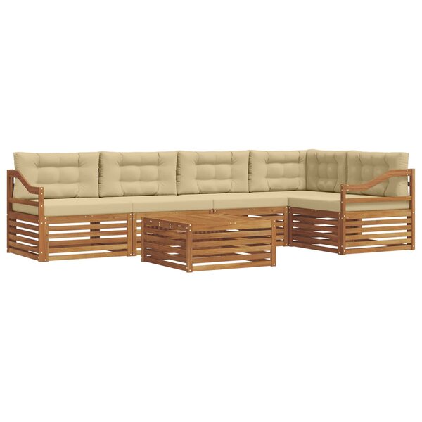 vidaXL Ensemble de canapés d'extérieur 6 pc Naturel et Beige