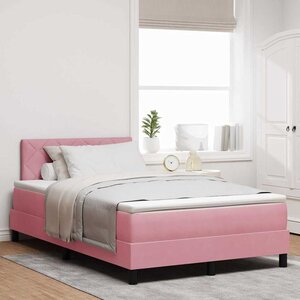 vidaXL Lit à ressorts avec matelas Rose 120 x 190 cm Velours