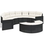 vidaXL Salon de jardin 2 Pièces demi-rond noir résine tressée