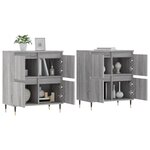 vidaXL Buffets 2 Pièces sonoma gris bois d'ingénierie