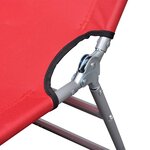 vidaXL Chaise longue pliable acier enduit de poudre rouge