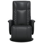 vidaXL Fauteuil inclinable avec repose-pieds noir similicuir