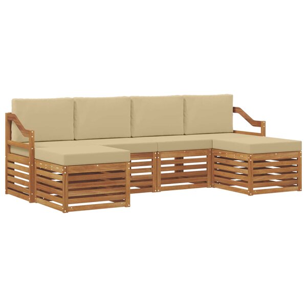 vidaXL Ensembles de canapés avec coussin 6 Pièces Naturel et Beige