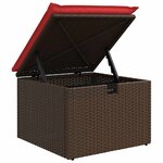 vidaXL Salon de jardin 4 Pièces avec coussins marron résine tressée