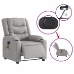 vidaXL Fauteuil de massage inclinable électrique gris nuage tissu