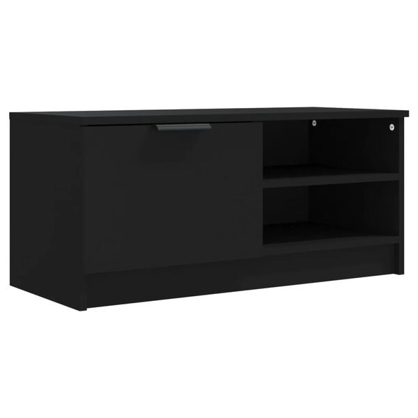 vidaXL Meuble TV Noir 80x35x36 5 cm Bois d'ingénierie
