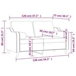 vidaXL Canapé 2 places avec oreillers gris clair 120 cm tissu