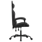 vidaXL Chaise de jeu pivotante Noir et gris Similicuir