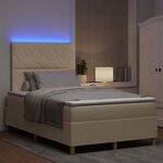 vidaXL Lit à ressort LED avec matelas Crème 120 x 200 cm tissu
