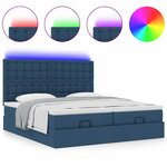VidaXL Cadre de lit ottoman avec matelas bleu 180x200 cm tissu