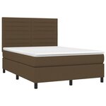vidaXL Sommier à lattes de lit avec matelas Marron foncé 140x190 cm