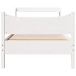 vidaXL Cadre de lit et tête de lit blanc 100x200 cm bois de pin massif