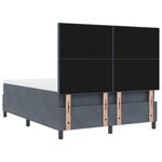 Lit à ressorts vidaXL avec matelas et LED Gris foncé 160x200 cm Velours