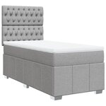 vidaXL Sommier à lattes de lit avec matelas Gris clair 100x200cm Tissu