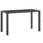 vidaXL Table de jardin Marron 123x60x74 cm Résine tressée
