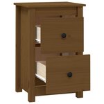 vidaXL Table de chevet Marron miel 40x35x61 5 cm Bois de pin solide