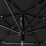 vidaXL Parasol de jardin à 3 niveaux avec mât en aluminium noir