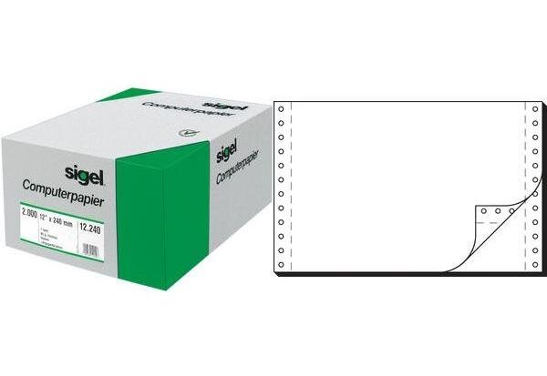 papier listing sans fin  240 x 15 24 cm (6')  A5  simple  4000f SIGEL