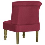 vidaXL Chaises françaises lot de 2 rouge bordeaux tissu