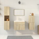vidaXL Ensemble de meubles de salle de bain 4 Pièces chêne sonoma