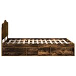 vidaXL Cadre de lit Chêne fumé 140 x 200 cm Pin massif