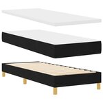 vidaXL Lit à ressorts avec tête de lit Noir 200 x 80 cm tissu