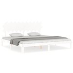 vidaXL Cadre de lit sans matelas blanc 200x200 cm bois massif de pin