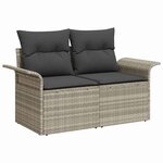 vidaXL Ensemble de canapé de jardin avec coussin 4 Pièces Poly rotin