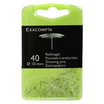 Boîte de 40 punaises Linicolor® pointe 7mm 10mm de diamètre Cristal translucide EXACOMPTA