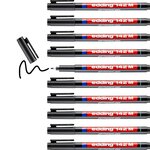 Feutre Permanent 142M Noir Pointe Moyenne 1 mm x 10 EDDING
