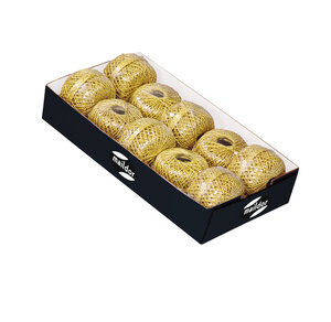 Plateau de 10 pelotes de fil métallisé 1mmx20m or clairefontaine