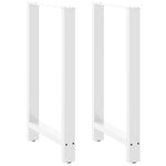 vidaXL Pieds de table de bar Blanc 2 pièces 60 x (100-101) cm Acier
