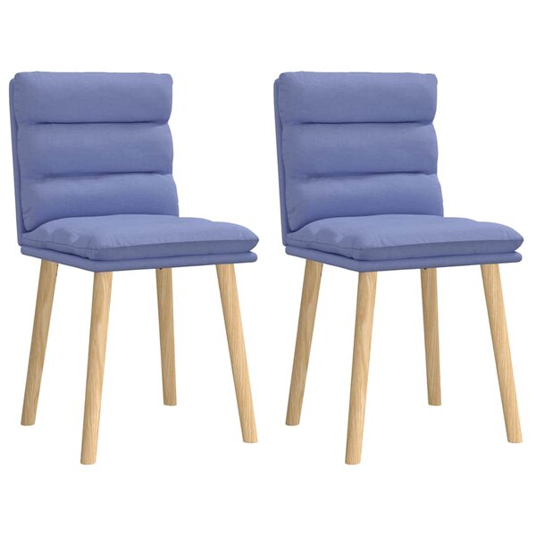 vidaXL Chaises à manger lot de 2 bleu jean tissu
