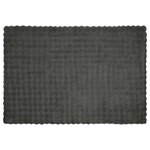 vidaXL Couverture en Fourrure de Lapin Synthétique 4 Pièces Gris foncé