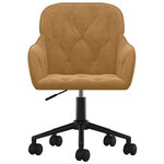 vidaXL Chaise pivotante de bureau Marron Velours