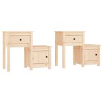 vidaXL Tables de chevet 2 Pièces 79 5x38x65 5 cm Bois de pin massif