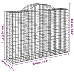vidaXL Paniers à gabions arqués 10 Pièces 200x50x140/160 cm Fer galvanisé