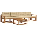 vidaXL Ensemble de canapés d'extérieur 5 Pièces Naturel et Beige