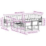 vidaXL Ensemble de canapés d'extérieur 9 Pièces Blanc et noir
