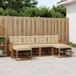 vidaXL Ensemble de canapés d'extérieur 6 Pièces Naturel et Beige