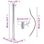 vidaXL Colonne à eau de jardin 80 cm acier inoxydable rond