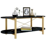 vidaXL Table basse Noir 110x48x40 cm Bois d'ingénierie