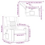 vidaXL Fauteuil inclinable de massage Taupe Tissu