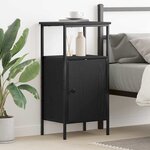 vidaXL Cabinet de chevet Chêne noir 41 x 31 x 80 cm Bois d'ingénierie