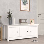 vidaXL Armoire à chaussures Blanc 110x38x45 5 cm Bois de pin massif