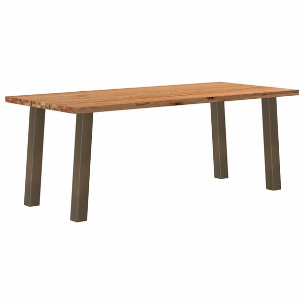 vidaXL Table à manger marron clair bois de chêne massif rectangulaire